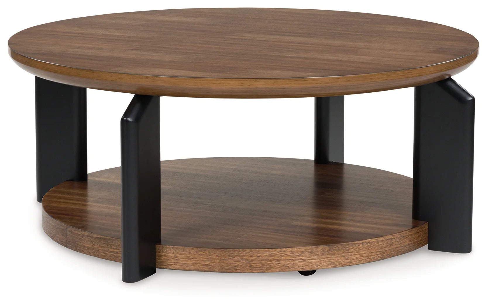 Kraeburn - Brown / Black - Round Cocktail Table-1