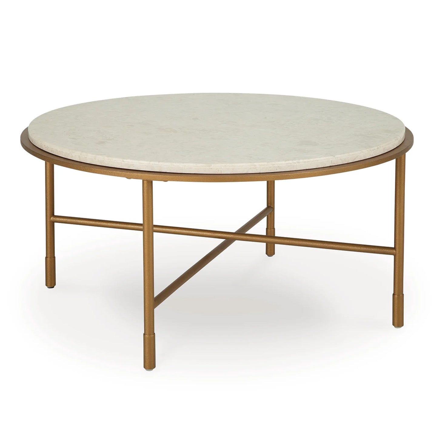 Alben - Round Cocktail Table - Antique Gold