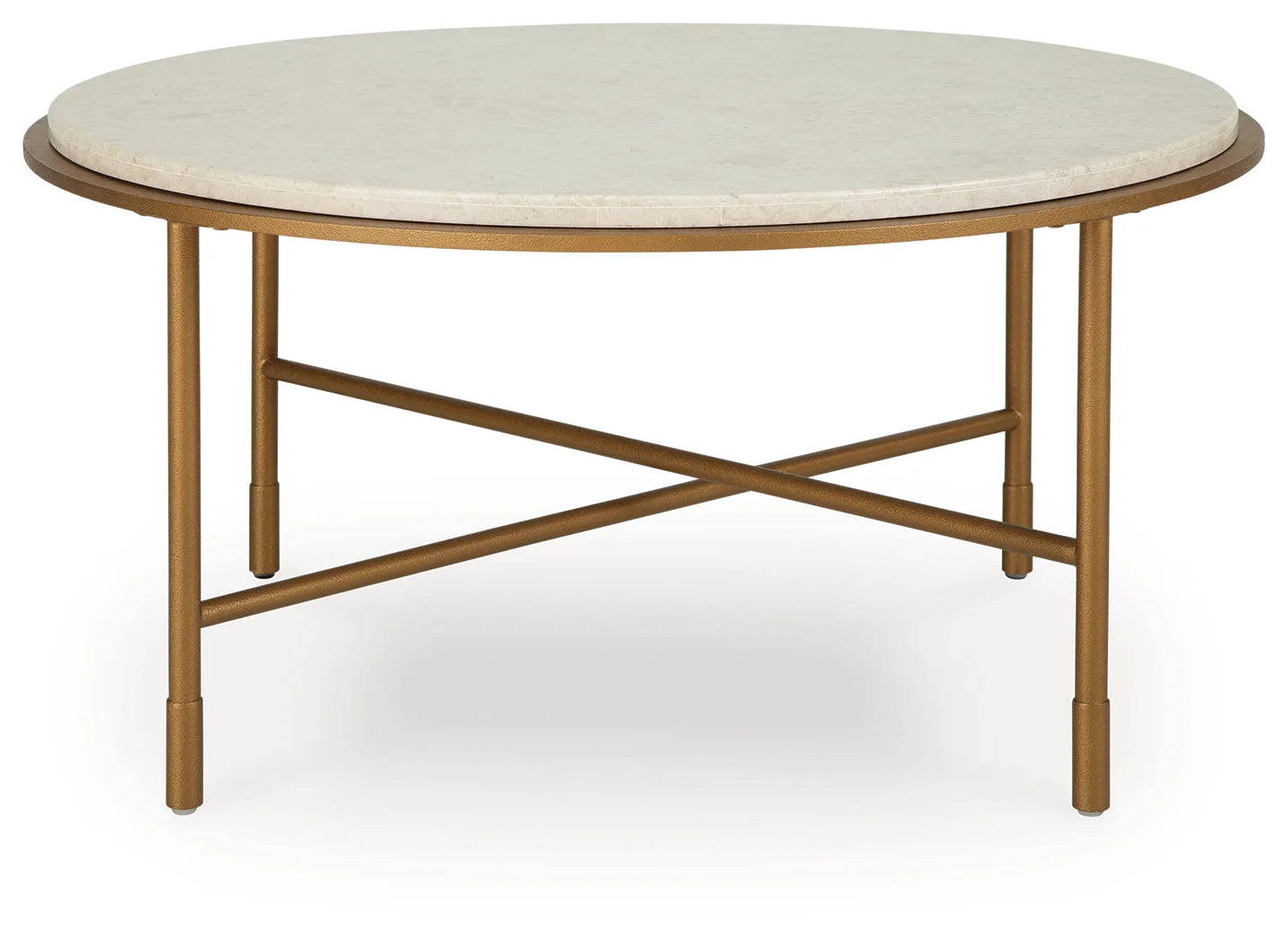 Alben - Round Cocktail Table - Antique Gold
