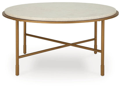 Alben - Round Cocktail Table - Antique Gold