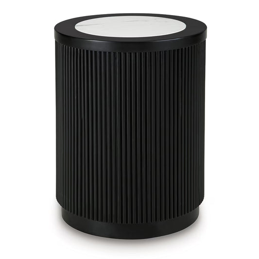 Grayman - Round End Table - Black