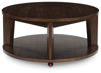 Korestone 2 - Dark Brown - Round Cocktail Table-2