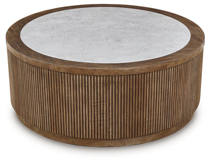 Hadonna - Round Cocktail Table - Brown