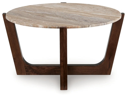 Tanidore - Warm Brown - Round Cocktail Table-2