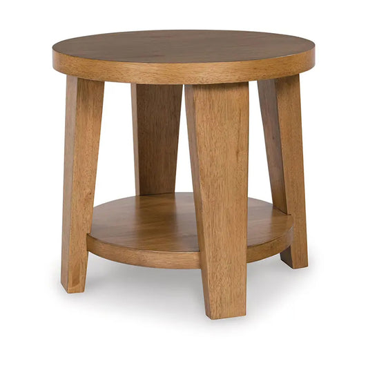 Kristiland - Light Brown - Round End Table