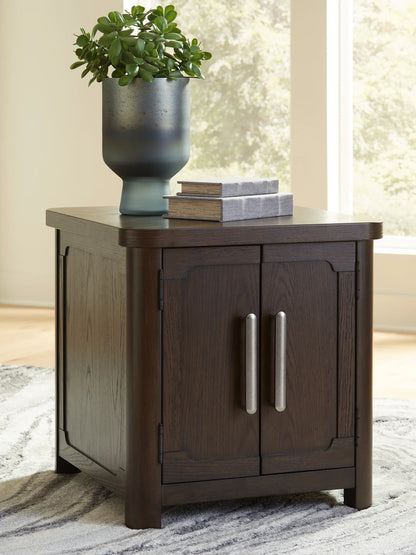 Breckington - Dark Brown - Rectangular 2-door End Table