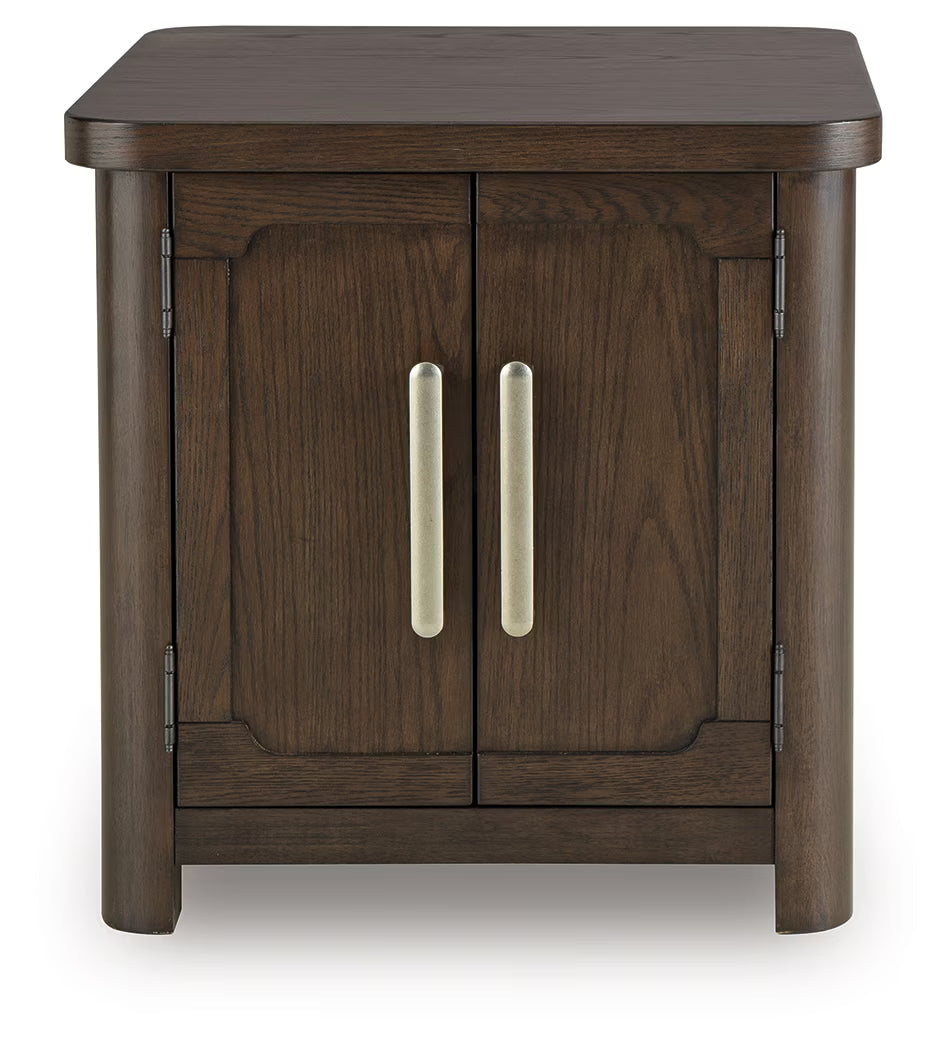 Breckington - Dark Brown - Rectangular 2-door End Table
