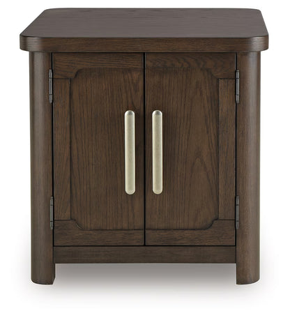 Breckington - Dark Brown - Rectangular 2-door End Table