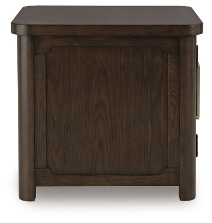 Breckington - Dark Brown - Rectangular 2-door End Table