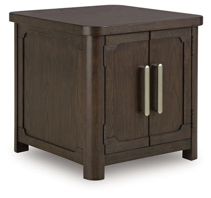 Breckington - Dark Brown - Rectangular 2-door End Table