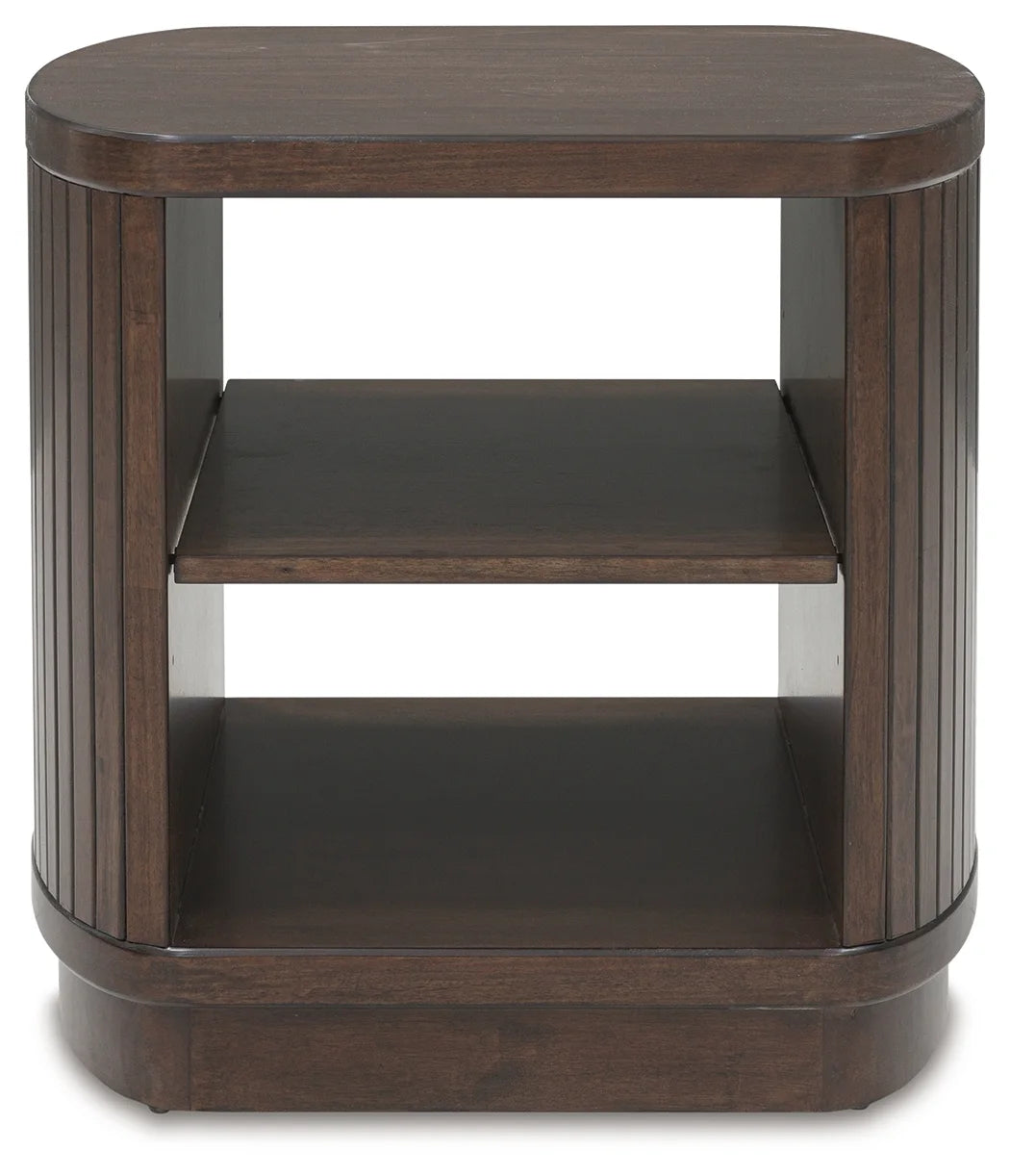 Korestone - Dark Brown - Square End Table-2