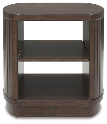 Korestone - Dark Brown - Square End Table-2