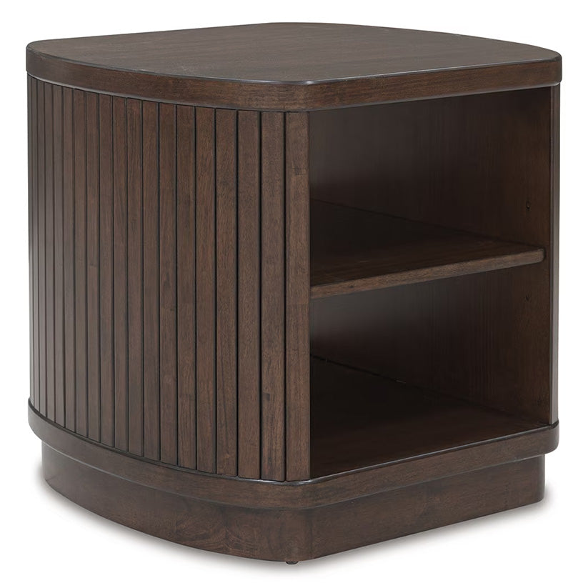 Korestone - Dark Brown - Square End Table