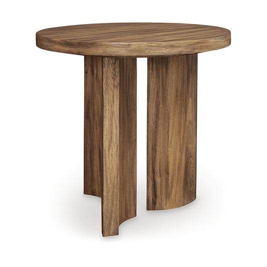 Austanny - Warm Brown - Round End Table