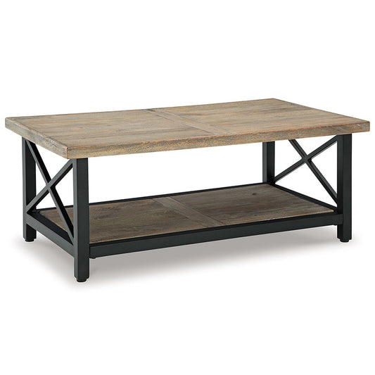 Bristenfort - Brown / Black - Rectangular Cocktail Table