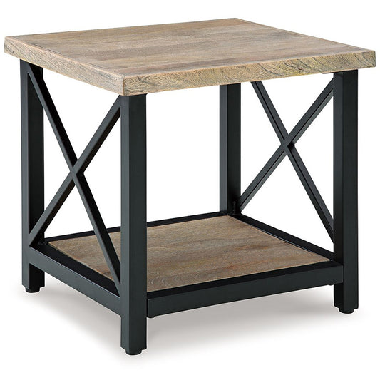 Bristenfort - Brown / Black - Rectangular End Table