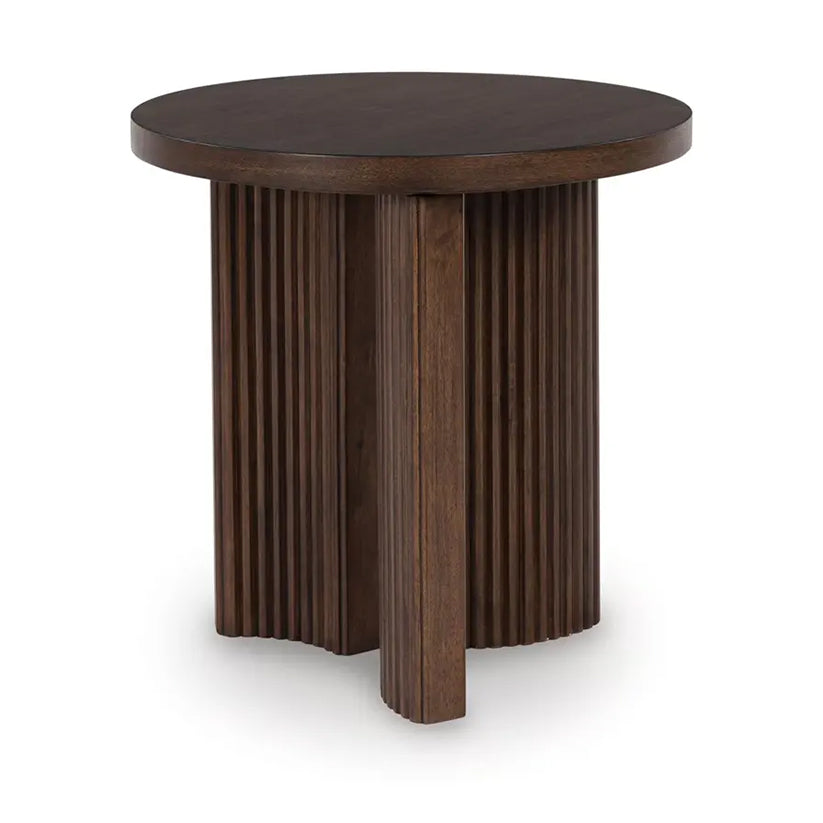 Korestone - Dark Brown - Round End Table