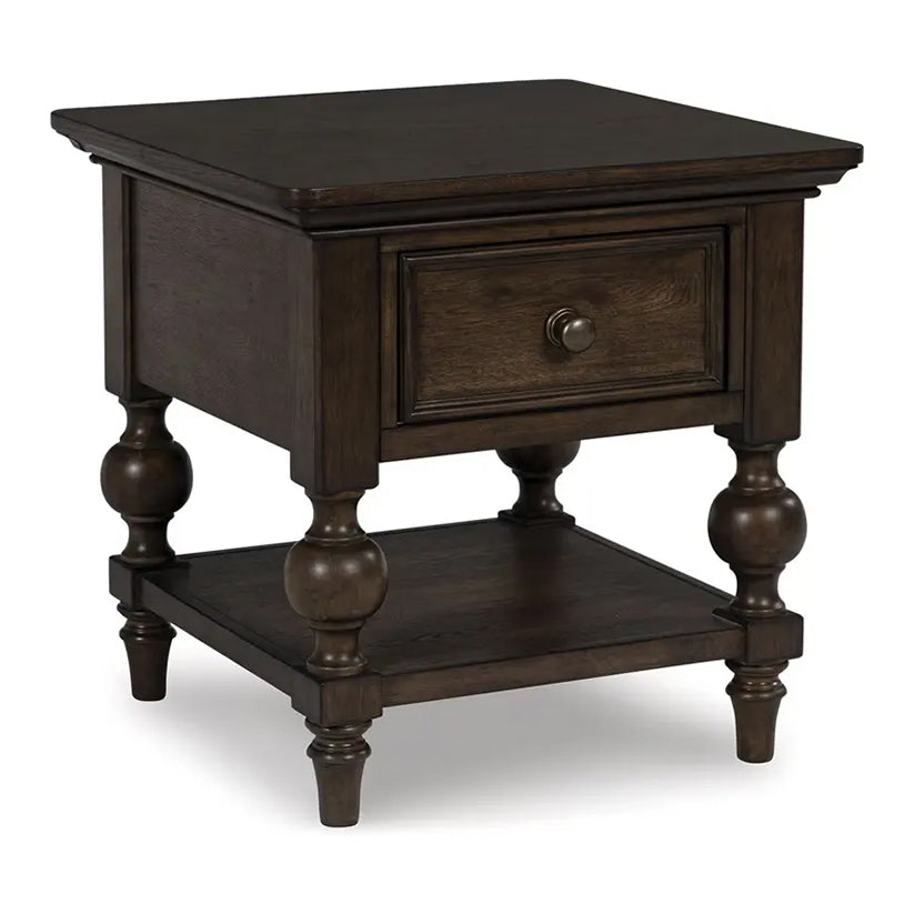 Veramond - Dark Brown - Square End Table