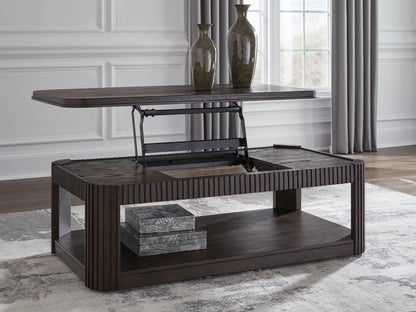 Carlibrie - Warm Brown - Lift Top Cocktail Table