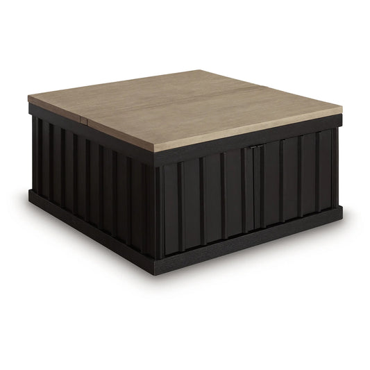 Rylandyn - Lift Top Cocktail Table - Black / Light Brown