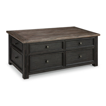 Tyler - Grayish Brown / Black - Lift Top Cocktail Table