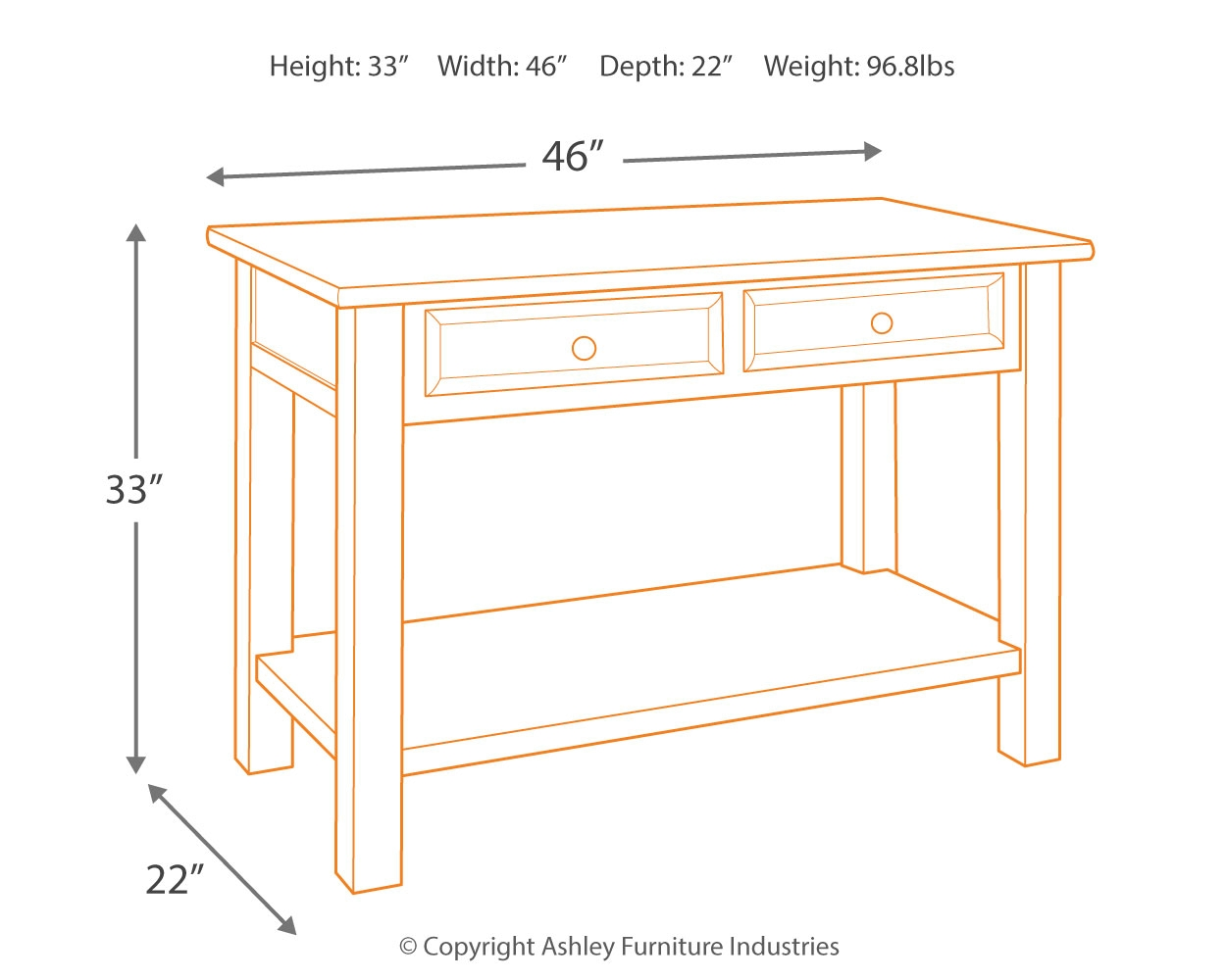 Tyler - Grayish Brown / Black - Sofa Table