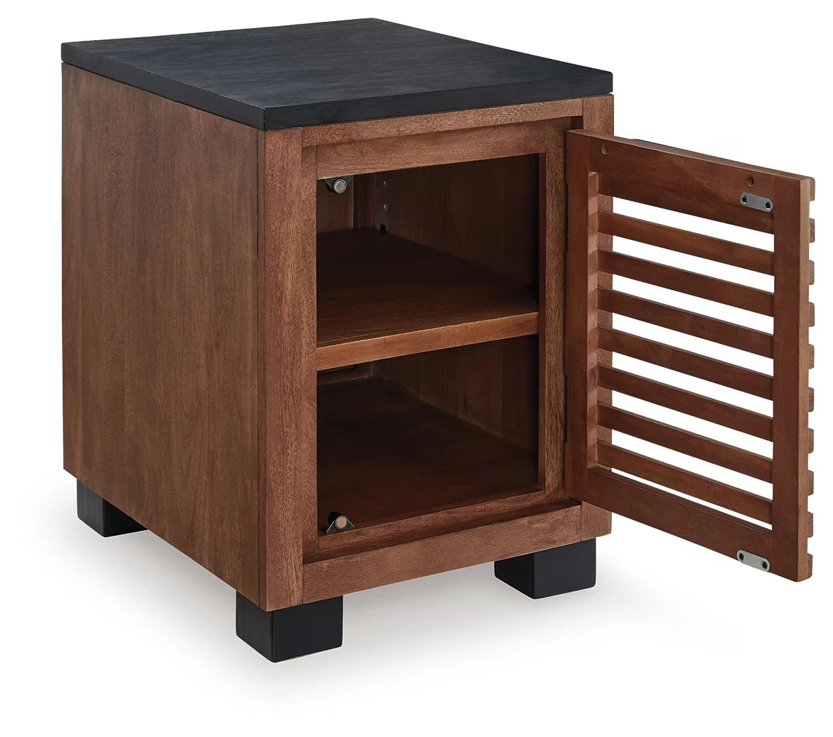 Kallari - Warm Brown / Black - Chair Side End Table