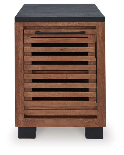 Kallari - Warm Brown / Black - Chair Side End Table
