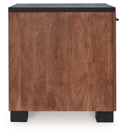 Kallari - Warm Brown / Black - Chair Side End Table