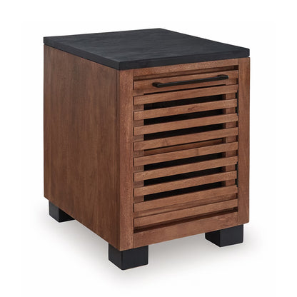 Kallari - Warm Brown / Black - Chair Side End Table