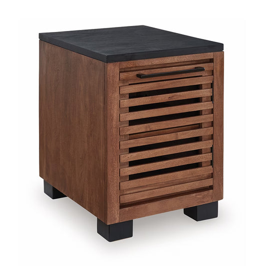 Kallari - Warm Brown / Black - Chair Side End Table