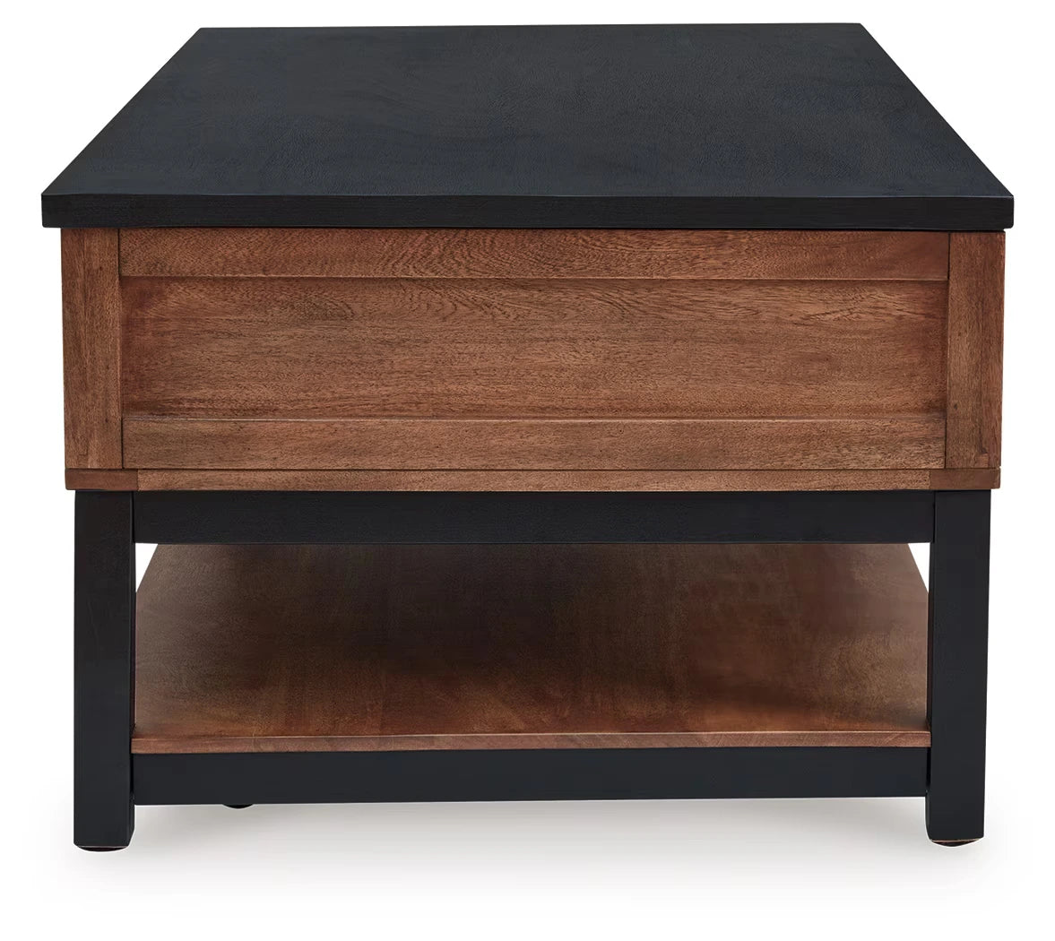 Kallari - Warm Brown / Black - Lift Top Cocktail Table