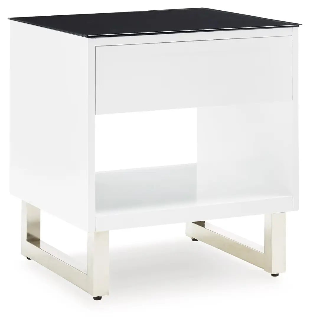 Gardoni - White / Black - Rectangular End Table-5