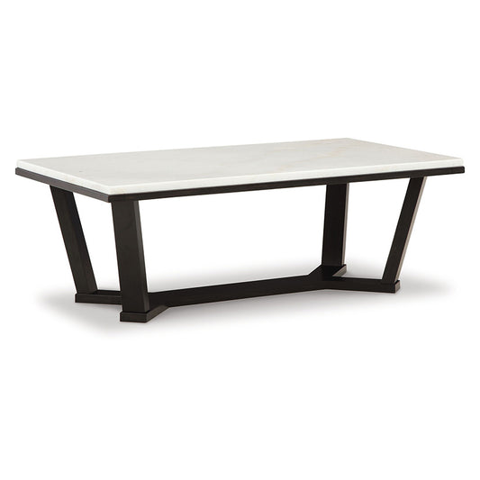 Fostead - White / Espresso - Rectangular Cocktail Table