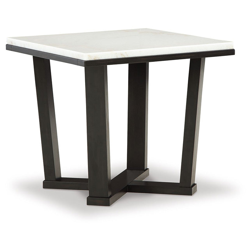 Fostead - White / Espresso - Square End Table