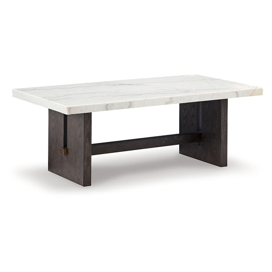 Burkhaus - White/dark Brown - Rectangular Cocktail Table