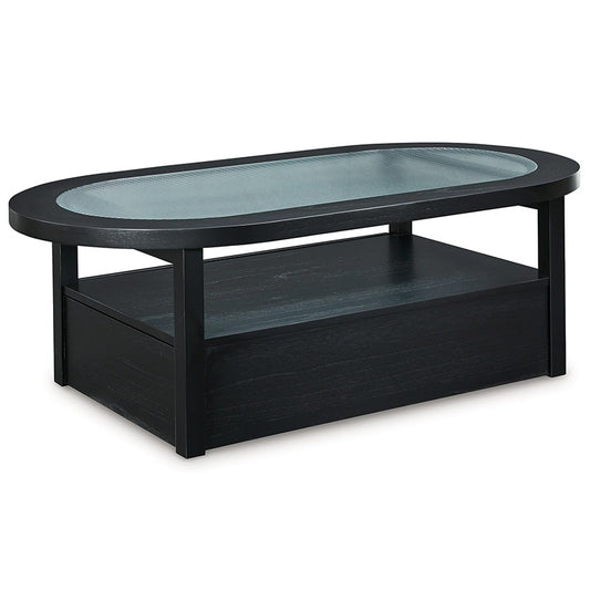 Winbardi - Black - Oval Cocktail Table