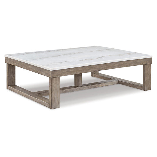 Loyaska - Brown/ivory - Rectangular Cocktail Table