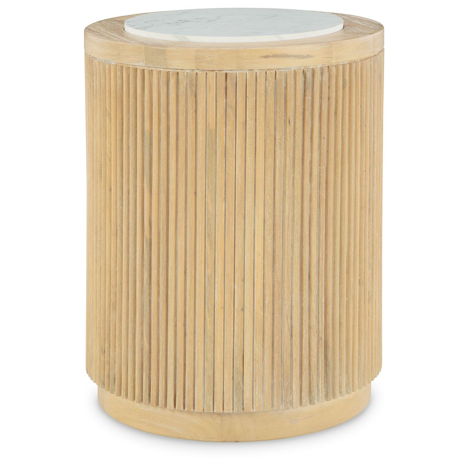 Camdill - Light Brown / White - Round End Table