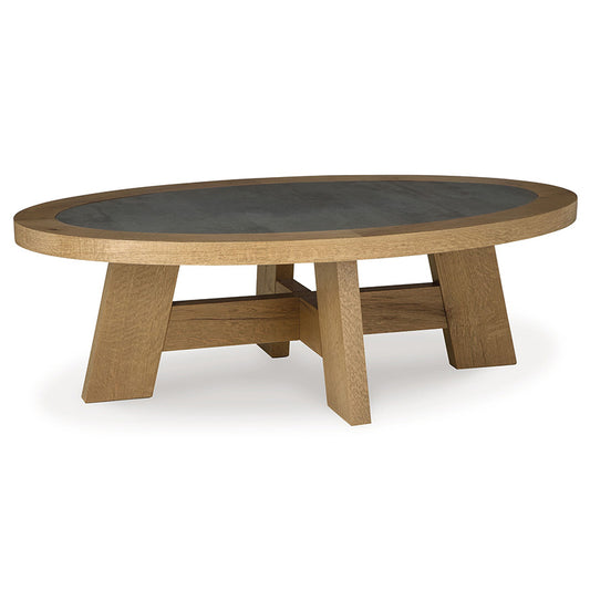 Brinstead - Light Brown - Oval Cocktail Table