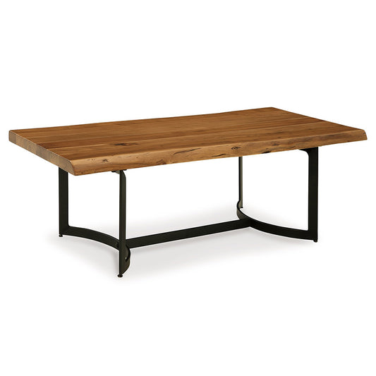 Fortmaine - Brown / Black - Rectangular Cocktail Table