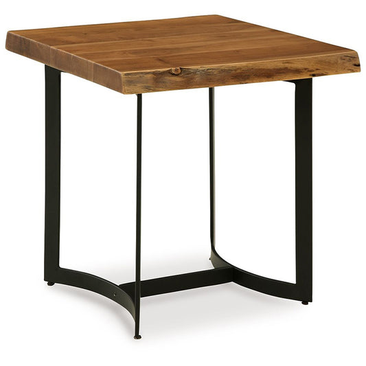 Fortmaine - Brown / Black - Rectangular End Table