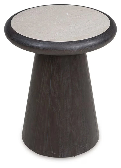 Bracken - French Black - Round End Table