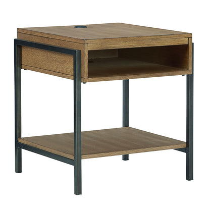 Fridley - Brown / Black - Rectangular End Table