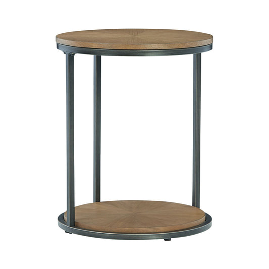 Fridley - Brown / Black - Round End Table