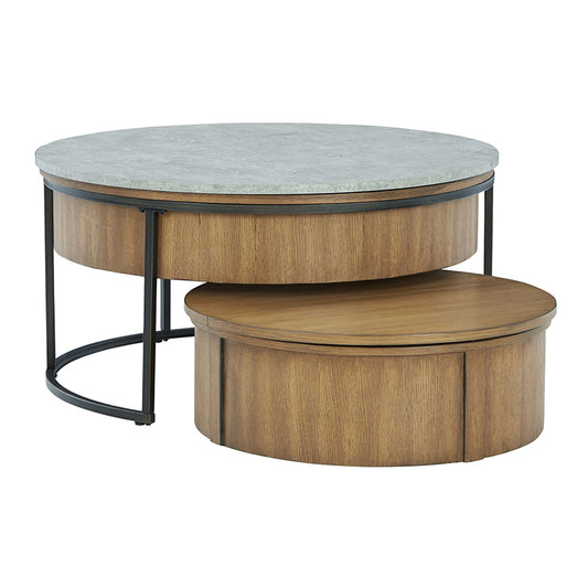 Fridley - Gray / Brown / Black - Nesting Cocktail Tables (Set of 2)