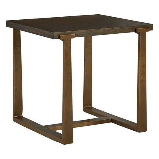 Balintmore - Brown / Gold Finish - Rectangular End Table