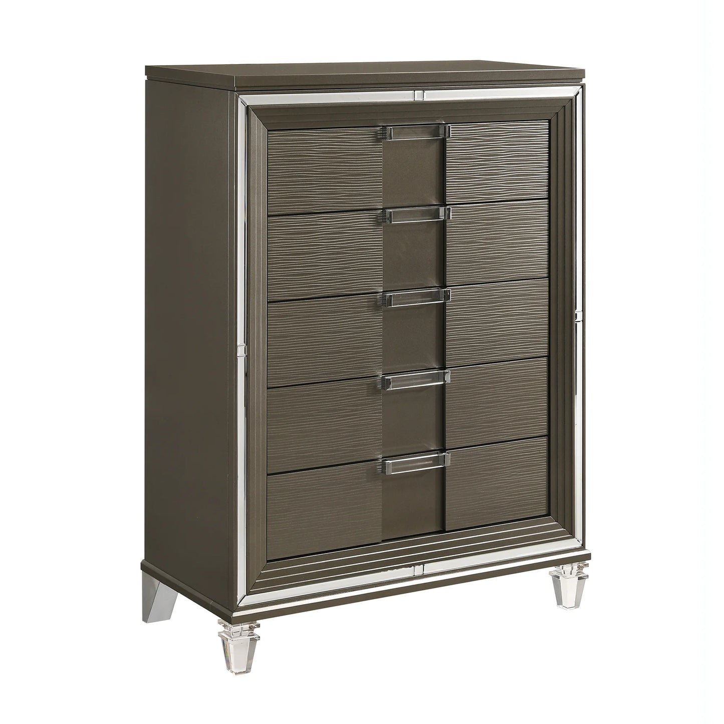 Twenty Nine - 5-Drawer Flip-Top Chest - Dark Brown