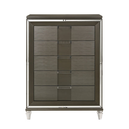 Twenty Nine - 5-Drawer Flip-Top Chest - Dark Brown