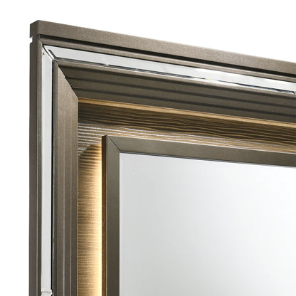 Twenty Nine - 6-Drawer Dresser With Mood Lighting Mirror - Dark Brown